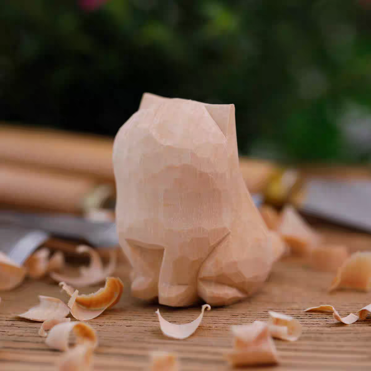 It's a wooden kitten.