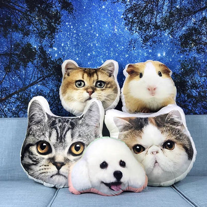 Custom Pet Pillow Display – Dogs, Cats, Mice, Big Head Photo Customization
