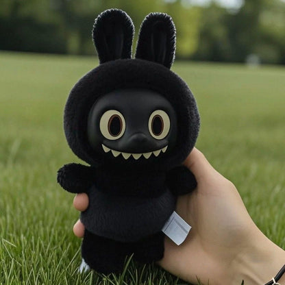 Labubu Plush Toy - Black & White Nose Edition | Cute Bunny Ears Collectible