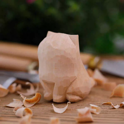 It's a wooden kitten.
