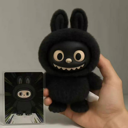 Labubu Plush Toy - Black & White Nose Edition | Cute Bunny Ears Collectible